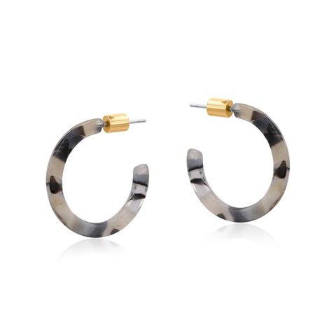 Resin Hoop Earrings - Various Colours