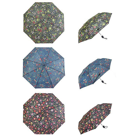 Folding Umbrella Floral - Various Colours
