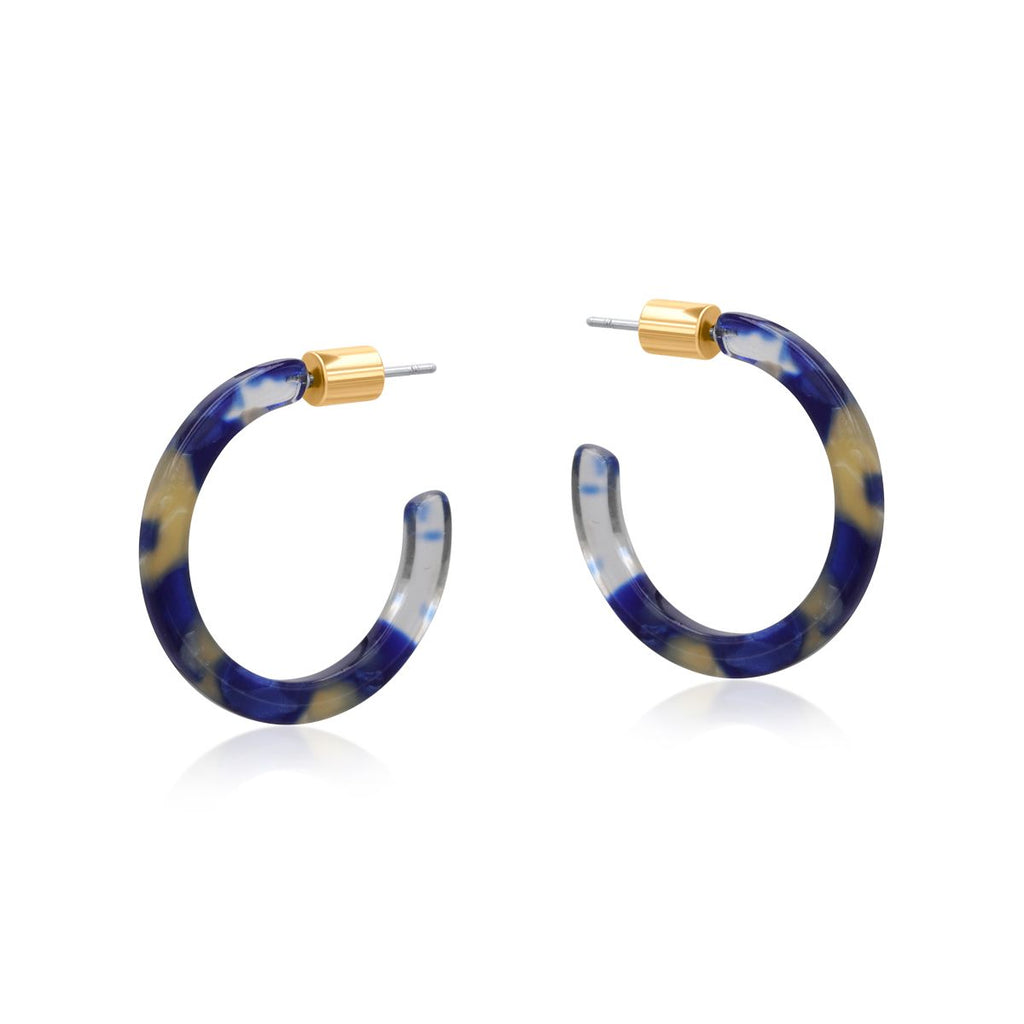 Resin Hoop Earrings - Various Colours
