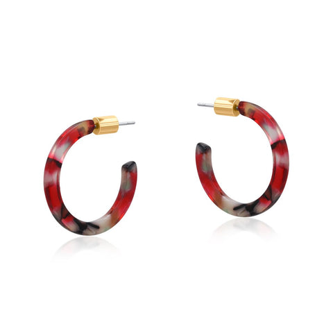 Resin Hoop Earrings - Various Colours