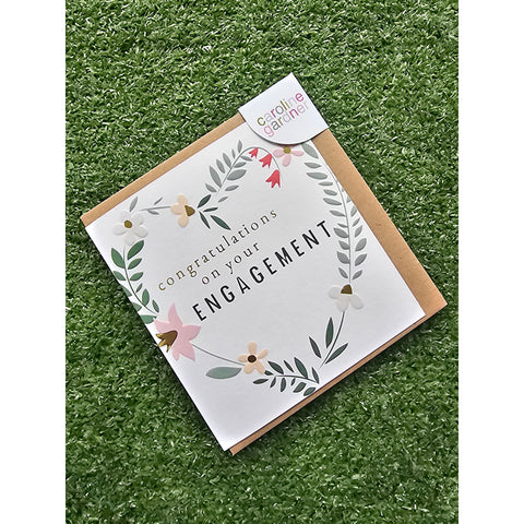 Engagement Floral Heart Wreath Card