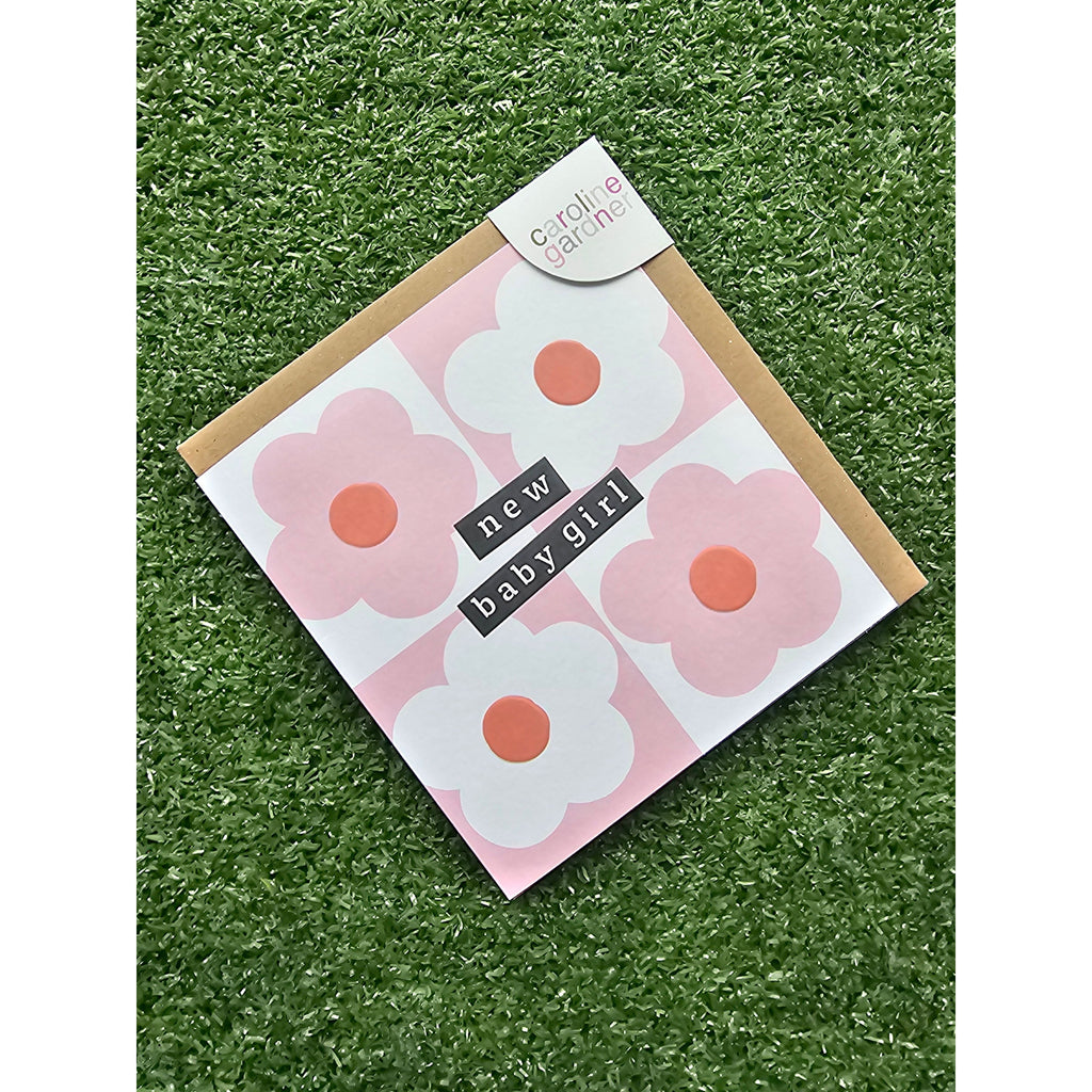 New Baby Girl Flower Grid Card