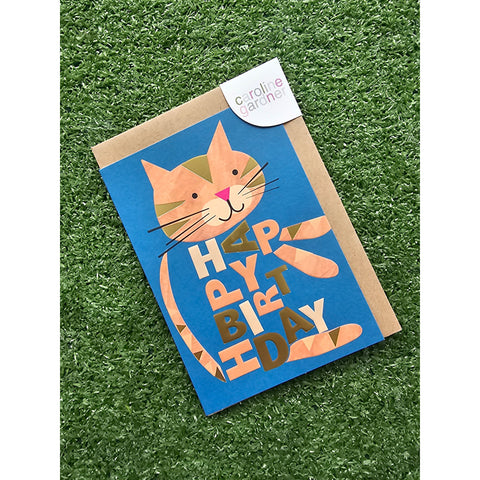 Happy Birthday Ginger Cat Card