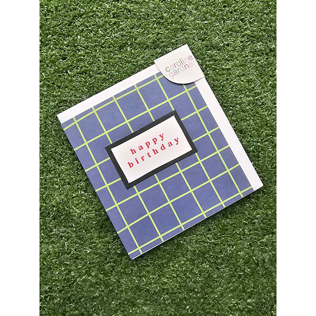 Happy Birthday Line Grid Card