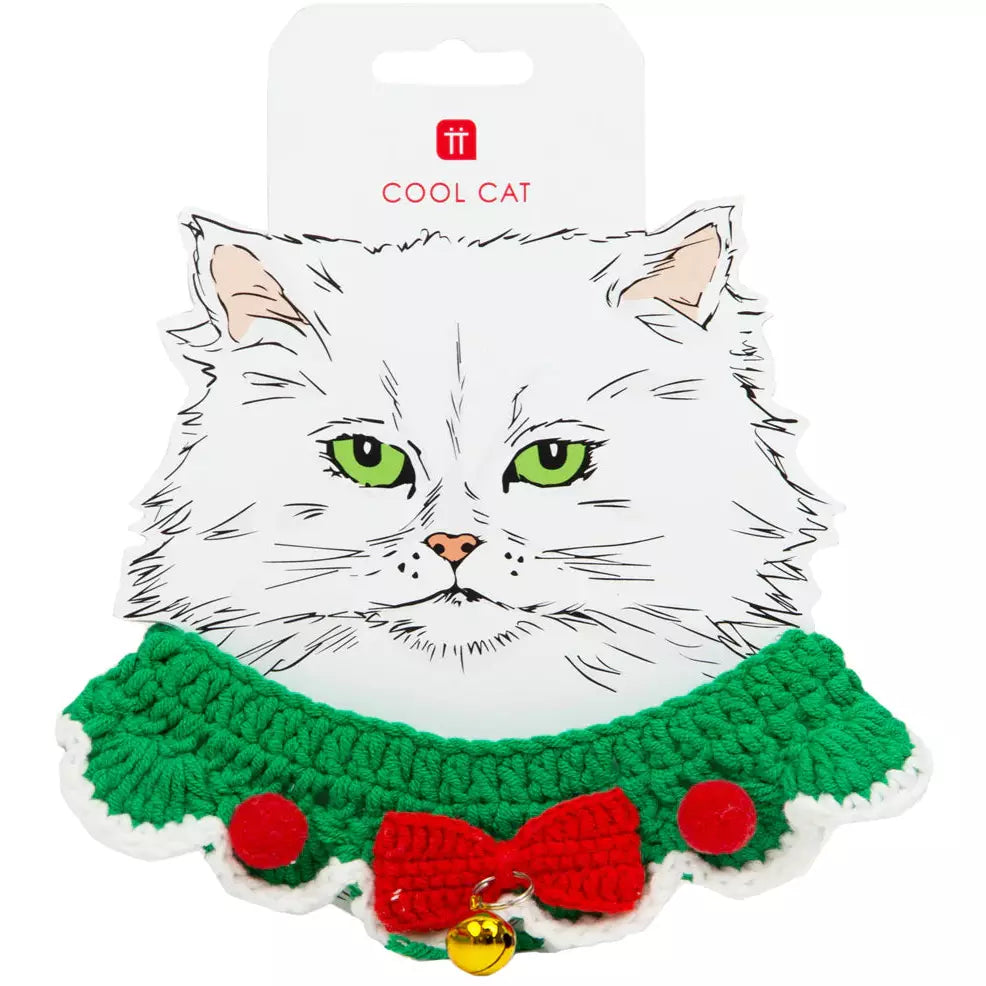 Christmas Crochet Cat Collar