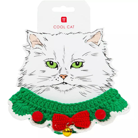 Christmas Crochet Cat Collar