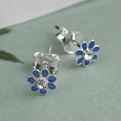 Tiny Enamel Flower Stud- Various Colours