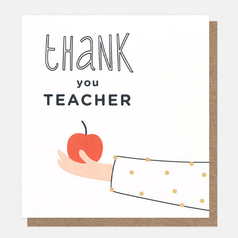Thank You Teacher Apple in Hand