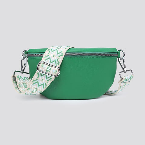 Crossbody / Side Bag with Patterned Strap - Various Colours