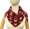 Contrast Hearts Triangle Scarf - Various Colours