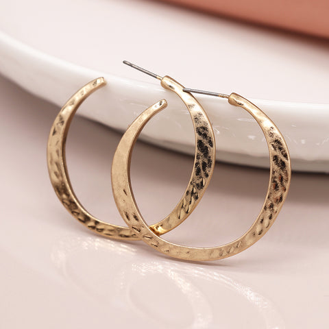 Irregular Hammered Earrings - Various Colours