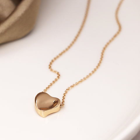 Wavy Surface Heart Necklace - Various Colours