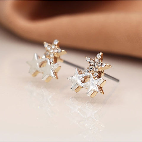 Triple Star Stud Earrings