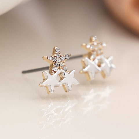 Triple Star Stud Earrings