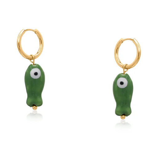 Fish Ceramic Earrings - Various Colours