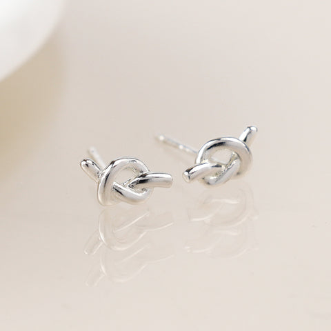 Silver Knot Stud Earrings