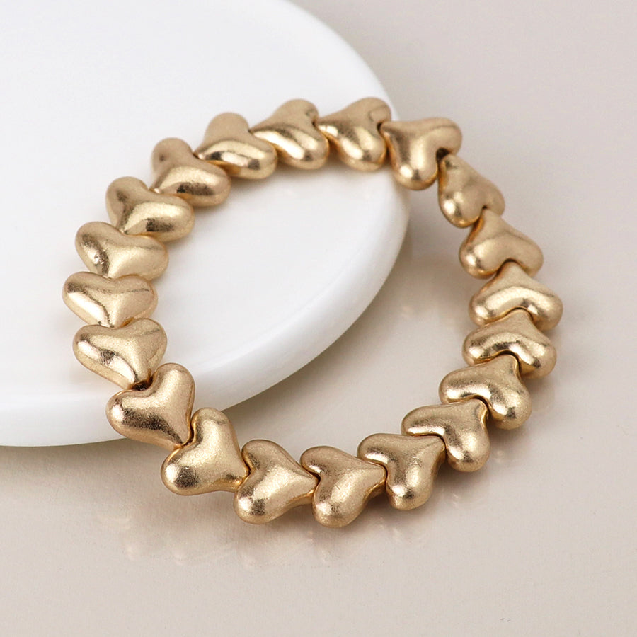 Worn Hearts Bracelet - Various Colours