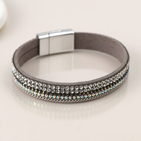 Magnetic Clasp Leather Bracelet - Various Colours