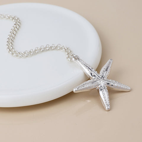 Silver Starfish Necklace
