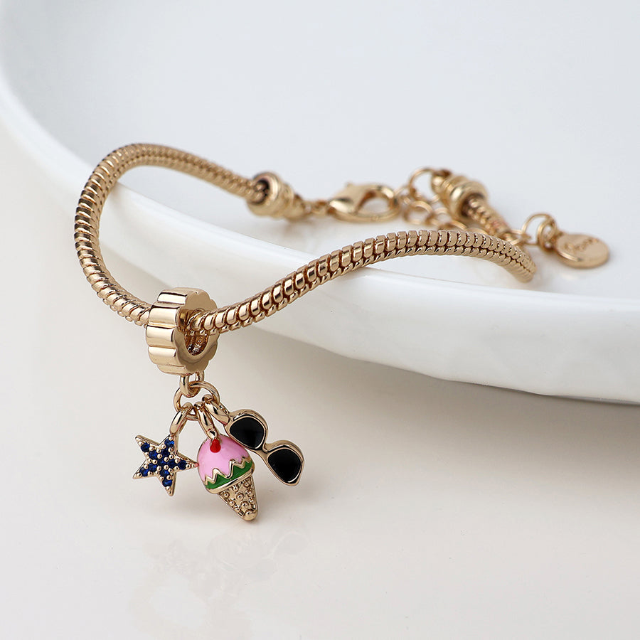 Ice-Cream, star and Sunglasses Bracelet