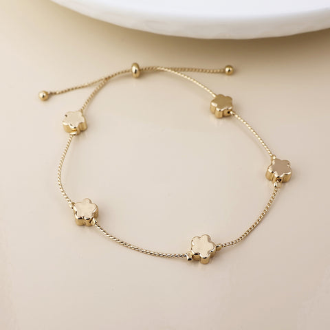 Flowers Dainty Station Bracelet - Various Colours