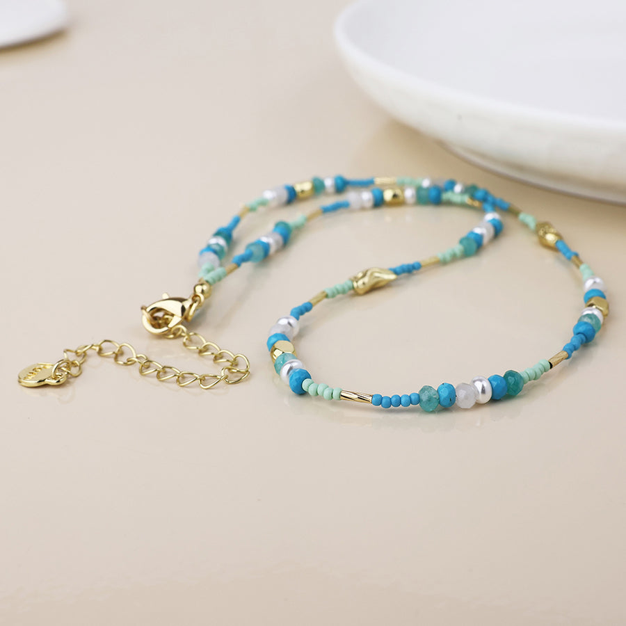 Necklace Stack with Pearls - Various Colours