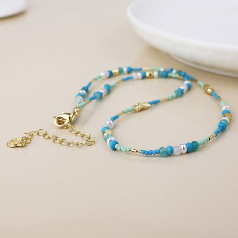 Necklace Stack with Pearls - Various Colours