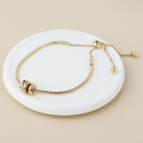 Golden Triple Twist Ring & Crystal Bracelet