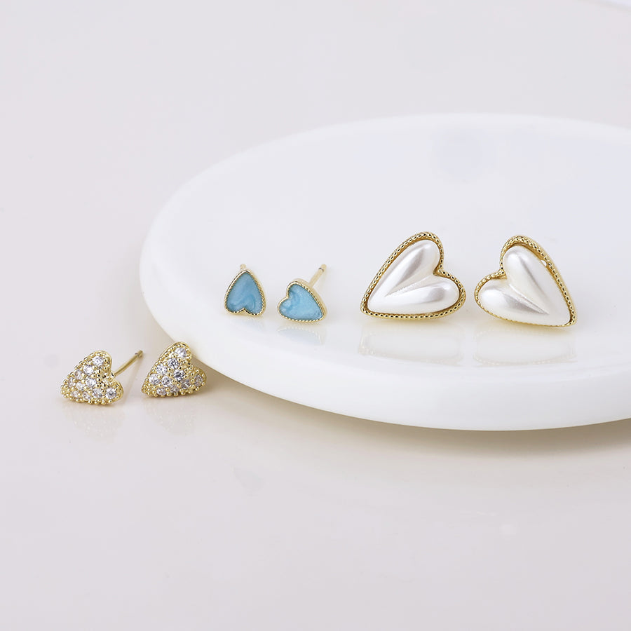 Hayley Heart Stud Set