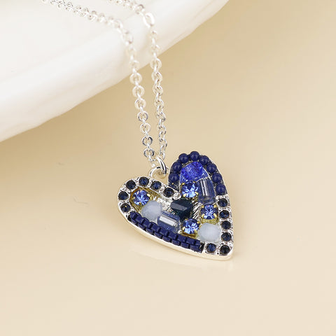 Rebel Mosaic Crystal Heart Necklace