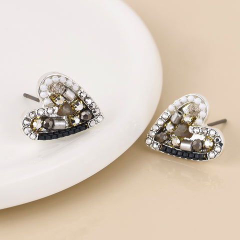 Rebel Mosaic Heart Earrings - Various Colours