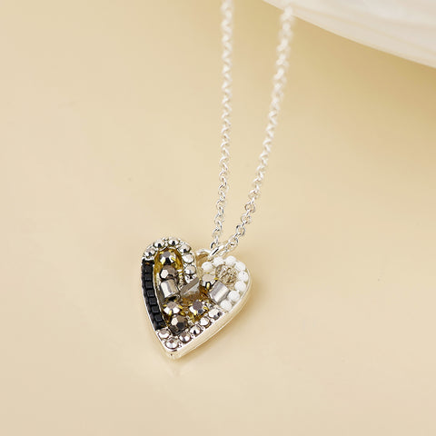 Rebel Mosaic Crystal Heart Necklace