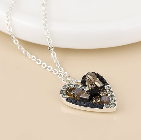 Rebel Mosaic Crystal Heart Necklace