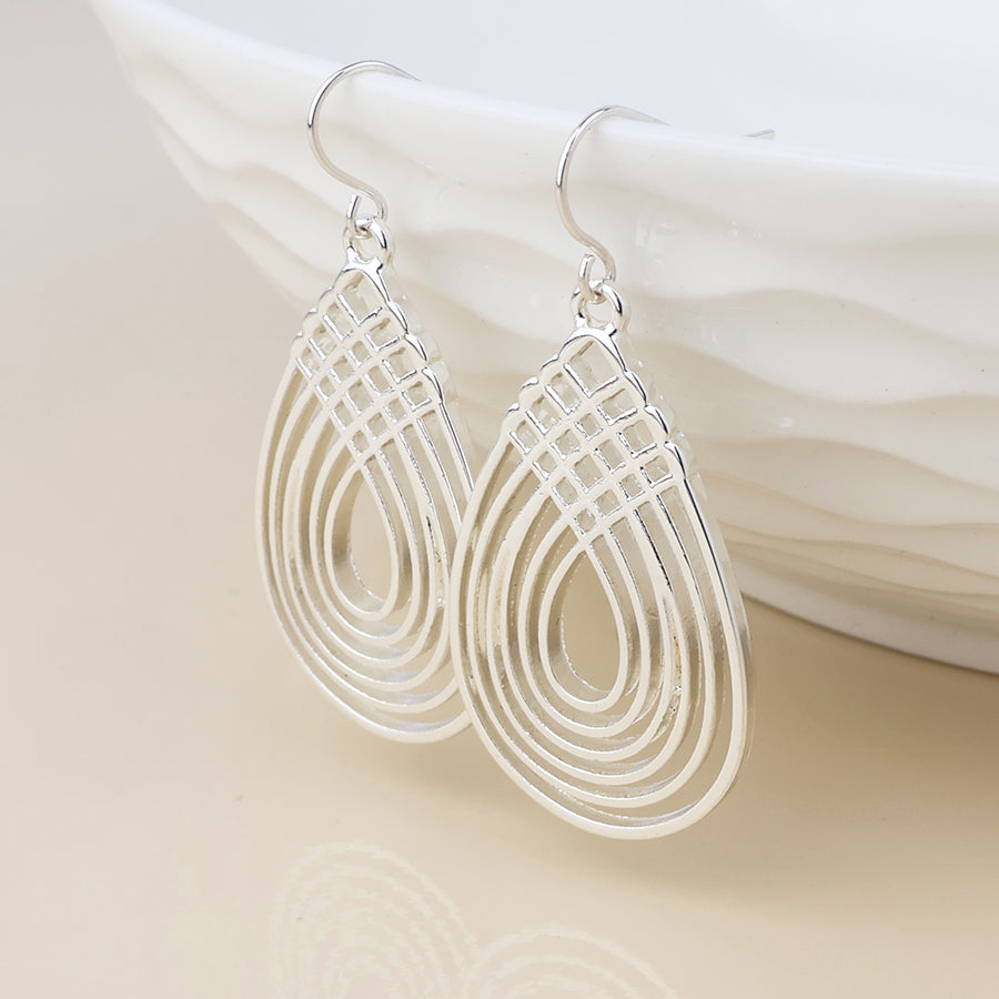 Deco Lattice Teardrop Earrings- Various Colours