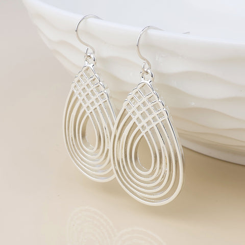 Deco Lattice Teardrop Earrings- Various Colours