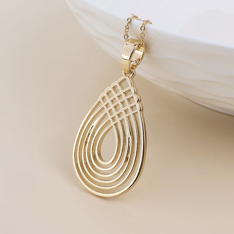 Deco Lattice Teardrop Necklace - Various Colours