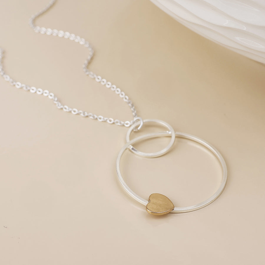 Nester Circles and Heart Necklace - Various Colours