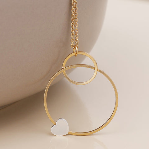 Nester Circles and Heart Necklace - Various Colours
