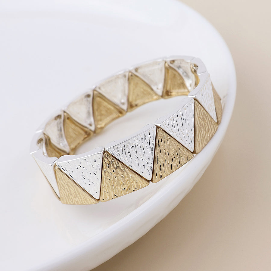 Eclipse Textured Triangles Bracelet