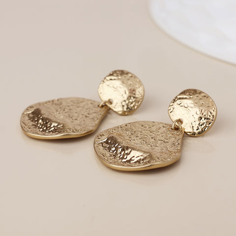 Molten Foil Finish Statement Earrings - Various Colours