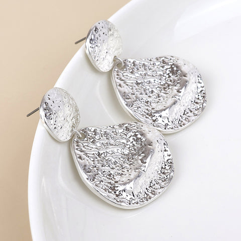 Molten Foil Finish Statement Earrings - Various Colours