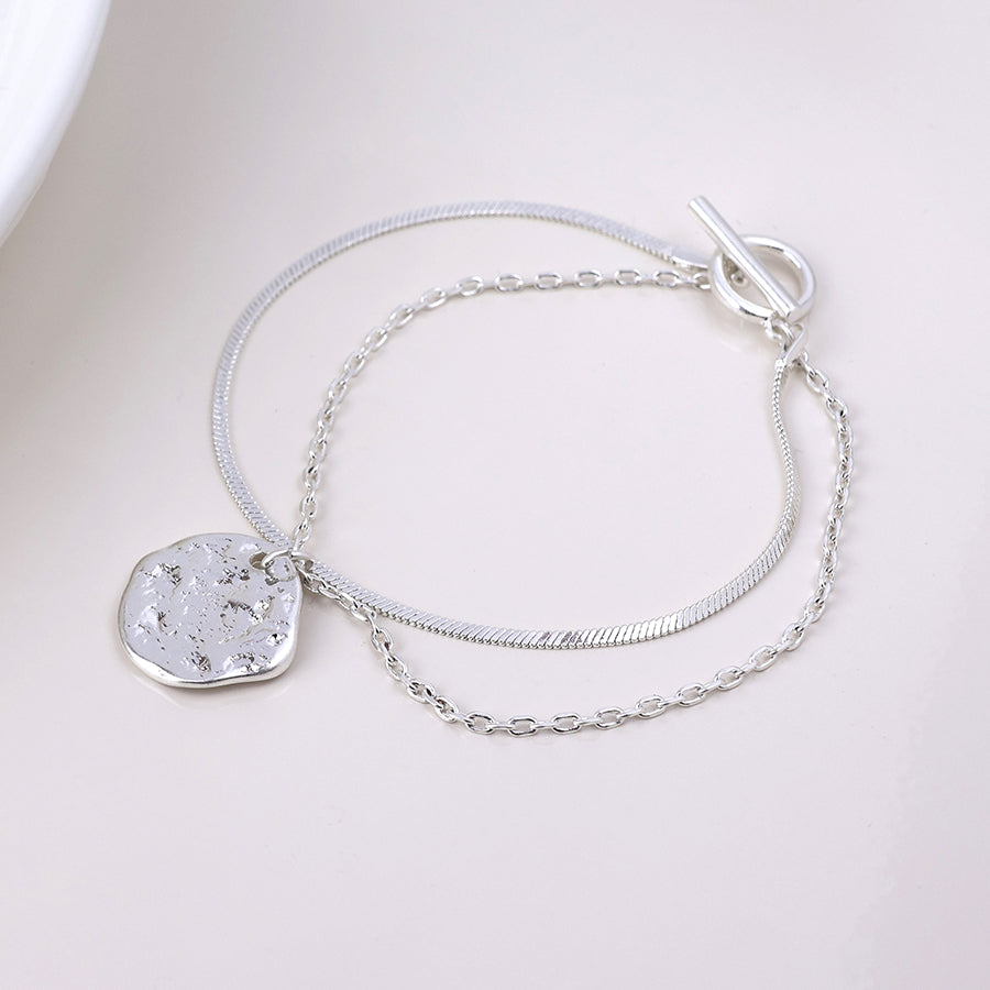 Solstice Textured Disc Bracelet - Various Colours