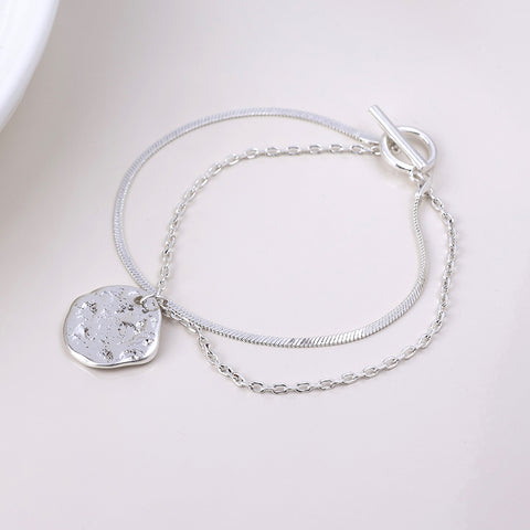 Solstice Textured Disc Bracelet - Various Colours