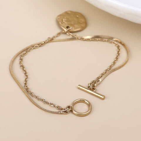 Solstice Textured Disc Bracelet - Various Colours