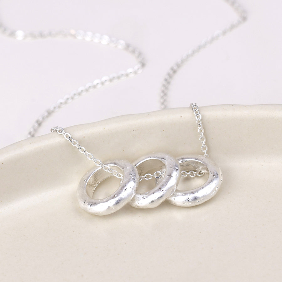 Molten Triple Hoop Necklace - Various Colours