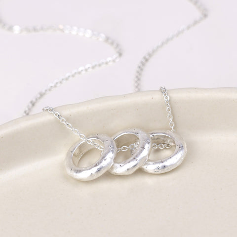 Molten Triple Hoop Necklace - Various Colours