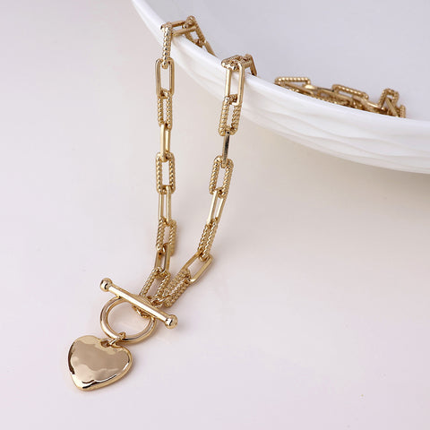 Foundry Heart and T-bar Necklace - Various Colours