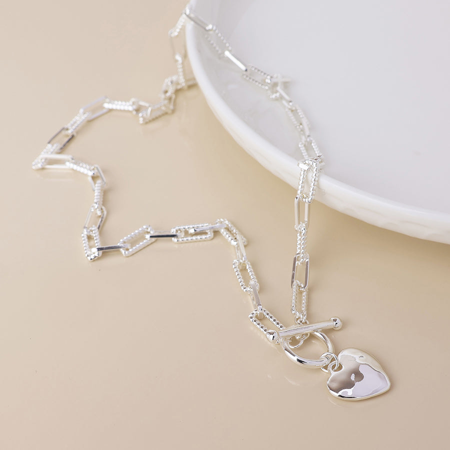 Foundry Heart and T-bar Necklace - Various Colours