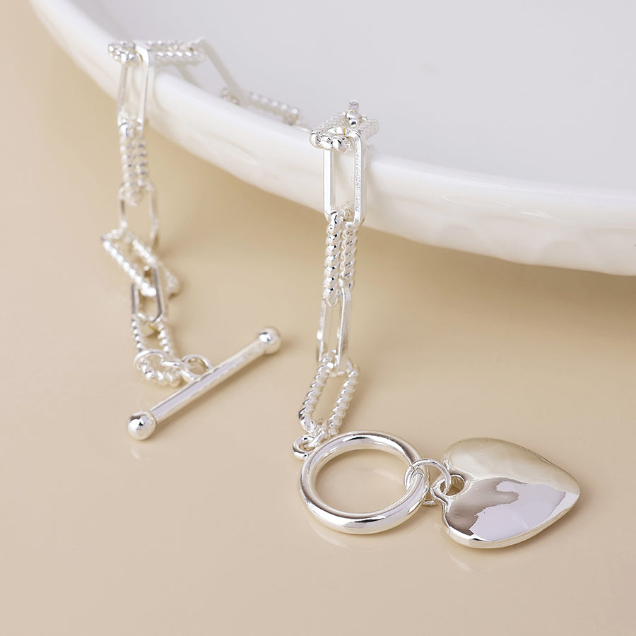 Foundry Heart and T-bar Bracelet