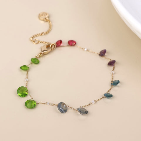Lyra Crystal Drop Bracelet - Various Colours